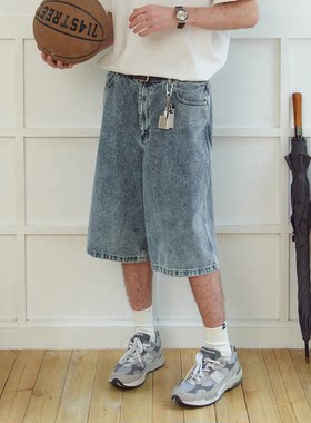 水洗牛仔六分裤714street