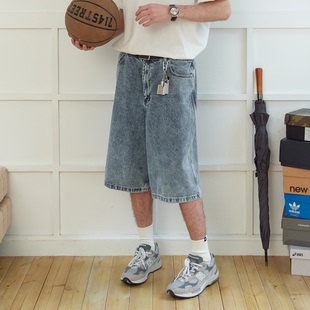 日系复古男生裤 714street潮牌水洗牛仔裤 短裤 新款 子 男女2024夏装