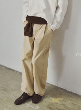 714street高端线 BEHALF 重磅全棉水洗 古着感定番收脚休闲长裤