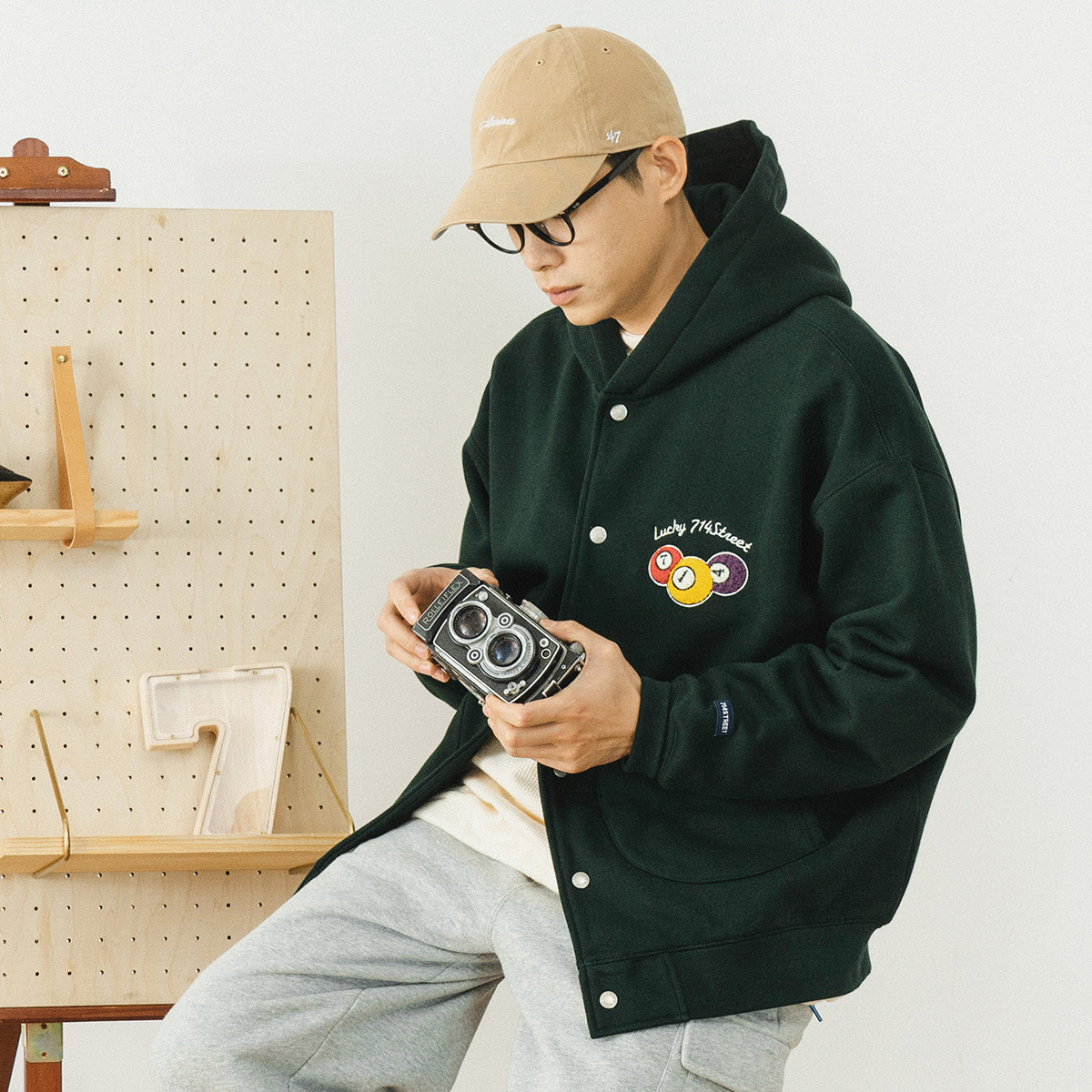 714street加绒加厚连帽卫衣