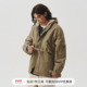 714street2024冬季 新款 羊羔绒防风连帽夹克日系宽松落肩厚外套男