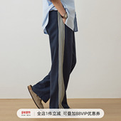 714street肌理感织带卫裤 复古运动质感直筒休闲裤 男2025春季 新款