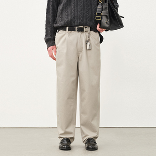 cleanfit休闲裤 714street水洗打褶锥形男士 新款 2025秋季 直筒长裤