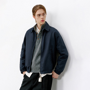 714street美式 高密双股纯棉外套男 复古GeekChic撞色夹克2026春季