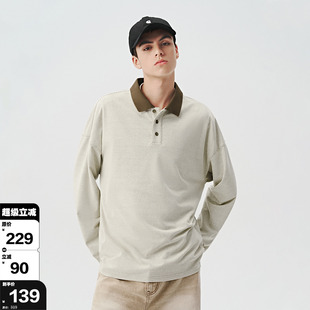 条纹长袖 714street美式 新款 POLO衫 t恤复古翻领情侣卫衣 男2024秋季