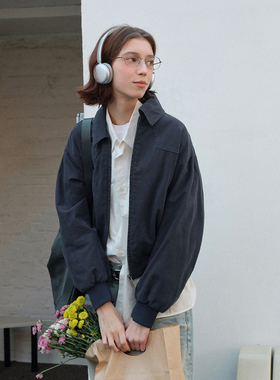 714street美式复古MA1飞行夹克女款2026春季水洗收腰廓形短款外套