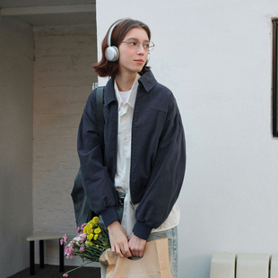 水洗收腰廓形短款 2026春季 外套 复古MA1飞行夹克女款 714street美式