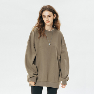 714street重磅卫衣男圆领2023秋冬款 上衣潮牌加绒衣服日系情侣衫