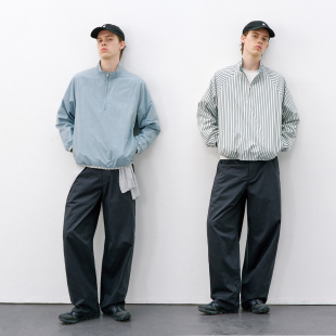 714street轻薄两面穿半开领夹克男2026春季 防水防晒半拉链外套潮