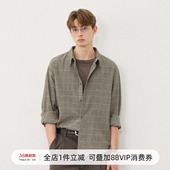 714street千鸟格格子衬衫 衬衣外套 男2025秋老钱风抗皱易打理长袖
