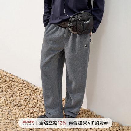 714street冬季保暖摇粒绒运动卫裤2025新款潮牌宽松加绒直筒裤男