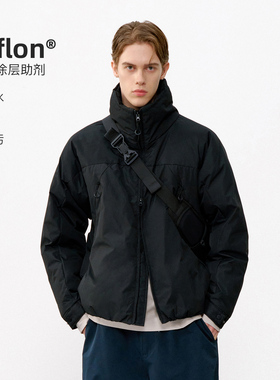 714street户外防水90白鸭绒立领羽绒服男2025冬季宽松保暖厚外套