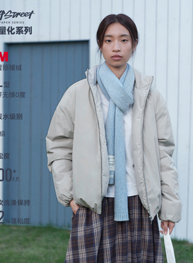 714street 3M新雪丽暖绒翻领棉服男2025冬季三防立领夹克外套女