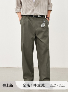 714street抗皱易打理中空纱直筒休闲裤男2025秋冬季cleanfit裤子