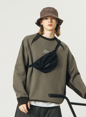 714street潮牌重磅美式加绒卫衣男女秋冬款加厚印花长袖T恤打底衫