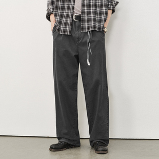 男 做旧cleanfit休闲裤 714street复古水洗弧线打褶直筒长裤 25秋季