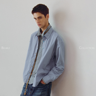 714street高端线BEHALF 东丽「猫眼扣」筋骨感条纹记忆回弹衬衫