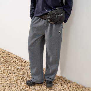 潮牌宽松加绒直筒裤 2025新款 男 保暖摇粒绒运动卫裤 714street冬季