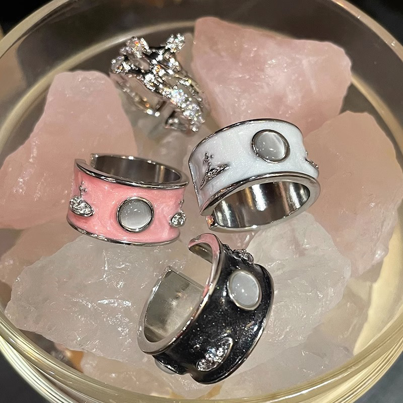 西太后星球滴釉开口戒指女小众设计高级感食指戒时尚个性情侣指环