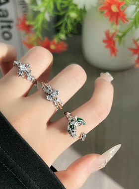 星轨碎光时尚豹纹十字架星芒独特戒指女精致轻奢小众月亮简约指环