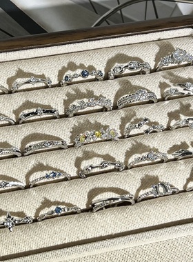 极简素圈轻奢不规则肌理几何星芒戒指女气质小众设计感独特食指戒