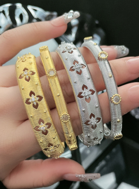 宫廷布契拉丝手镯开口意大利复古冷淡风高级感气质小众甜酷手环潮