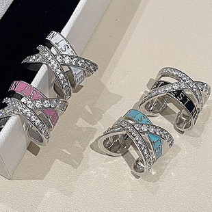 西太后土星三层镂空镶钻开口指环甜酷风高级感戒指女小众轻奢ins