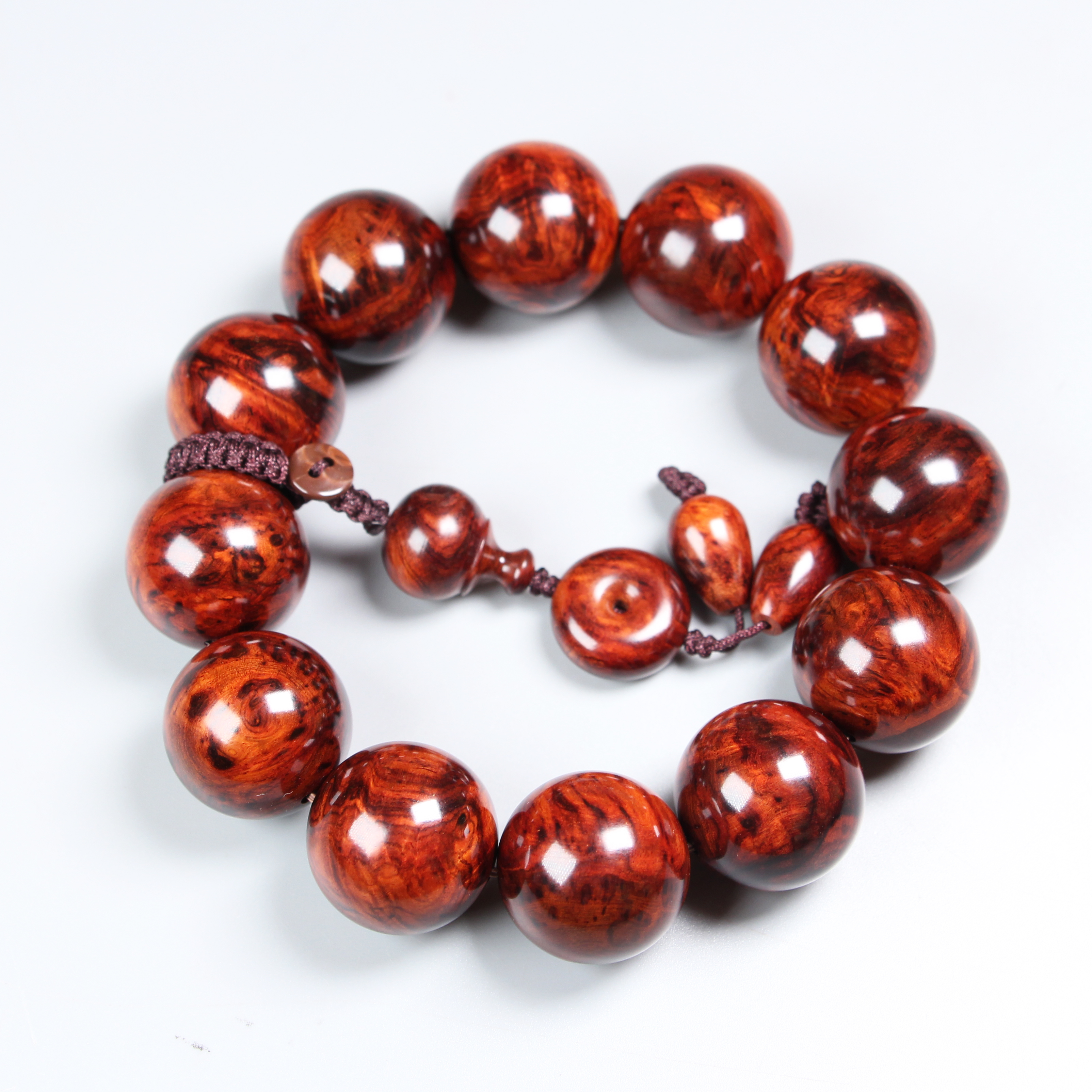 海南黄花梨瘤疤芝麻点收藏级佛珠