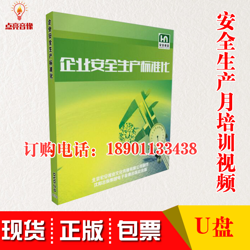正版包发票 2020年安全月宣传片 现代企业安全生产标准化U盘版