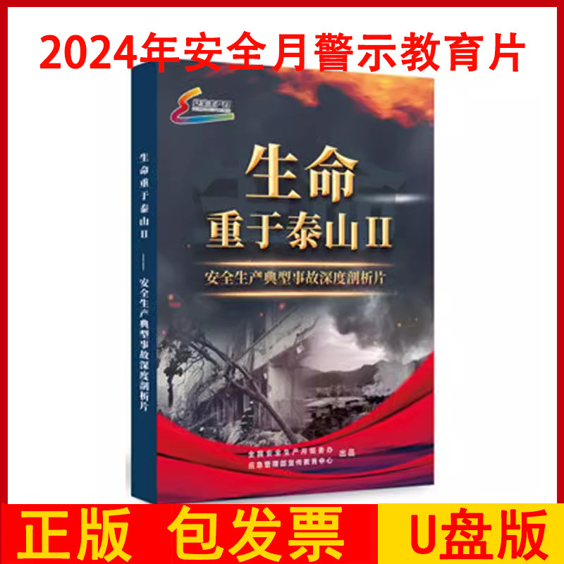2024版生命重于泰山2二安全生产典型事故深度剖析片视频U盘2024年全国安全生产月活动警示教育片安全视频培训音像资料fahy
