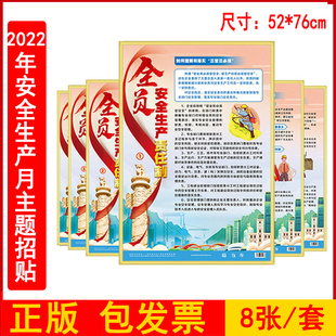 2023年新版安全生产月海报招贴挂图宣传挂画 全员安全生产责任制宣教挂图6张/套铜版纸覆膜 za