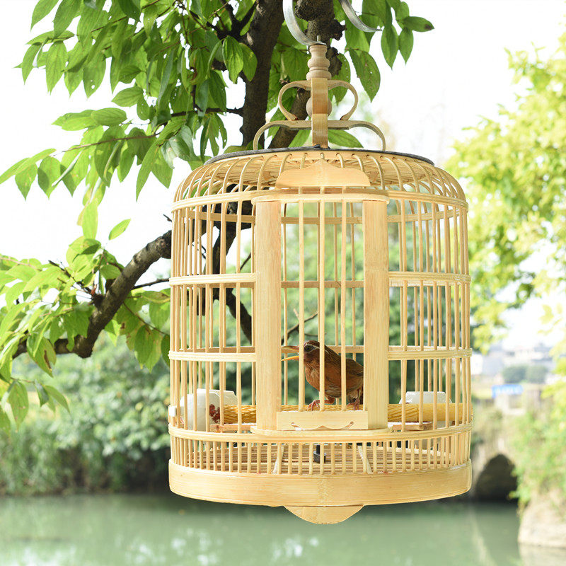 贵州老竹料鸟笼子文山笼画眉八哥鹩哥云南大号手工竹制圆竹笼包邮