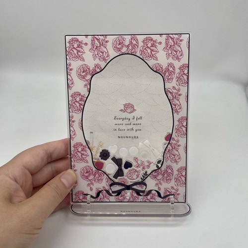 Fukuya法式印花复古玫瑰亚克力谷美大框明信片摇摇乐立牌收纳