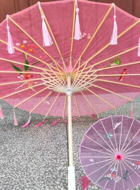 古风舞蹈演出道具踏浪透明流苏伞