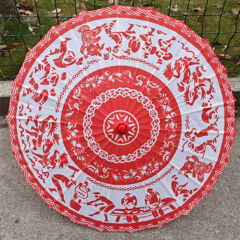 舞蹈伞白纸绸布伞非遗剪纸幼儿园环创剪纸艺术团花剪纸新款工艺伞,家居饰品,工艺伞,淘宝优惠券,粉丝福利购,淘宝优惠卷