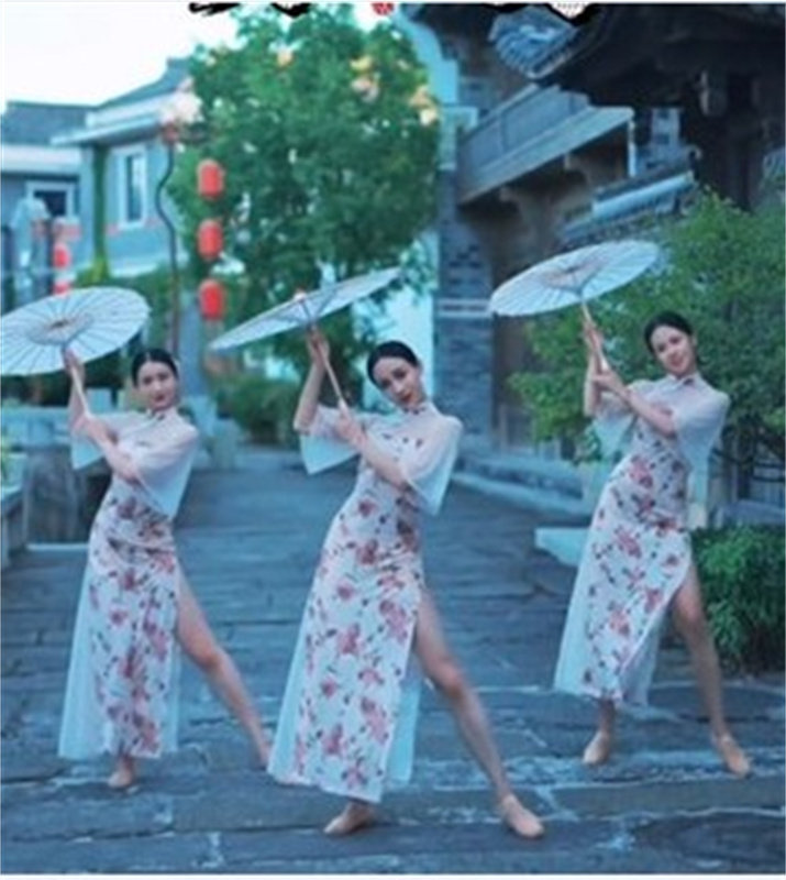 인간의 불꽃 놀이 댄스 우산 비 골목 아름다움 성능 우산 CATWALK 장식 춤 CHEONGSAM 다시 어머니의 집 소품 공예 우산