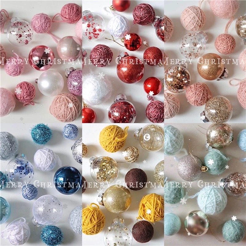 2025新款色系混色装饰球圣诞挂饰