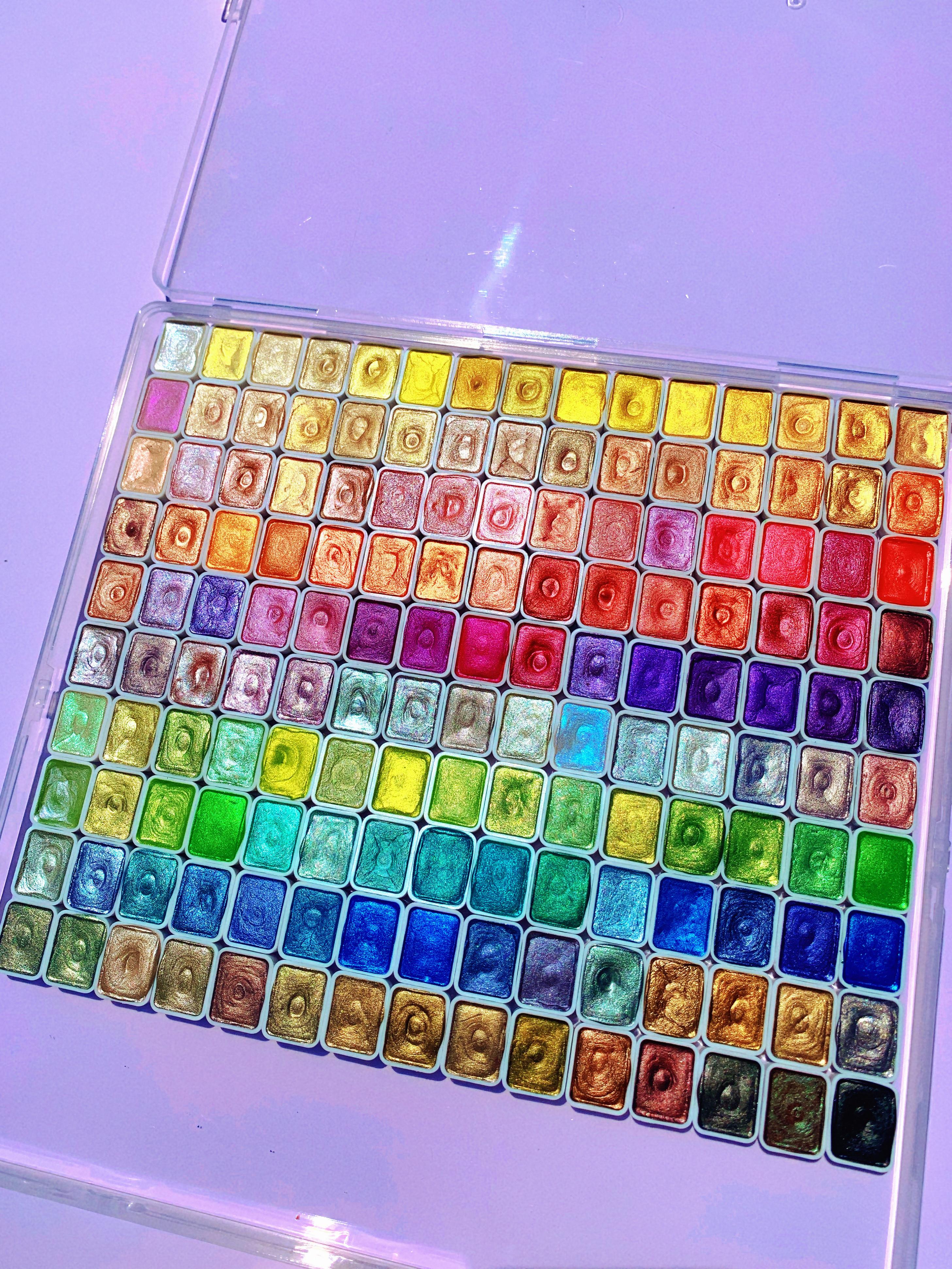 150色固体珠光水彩颜料浓缩敦煌色国画美术绘画美甲黏土石膏彩绘