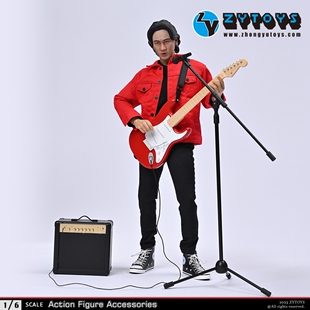 ZYTOYS 吉他 1/6 套装 兵人手办人偶 模型 BEYOND黄家驹头雕 摇滚