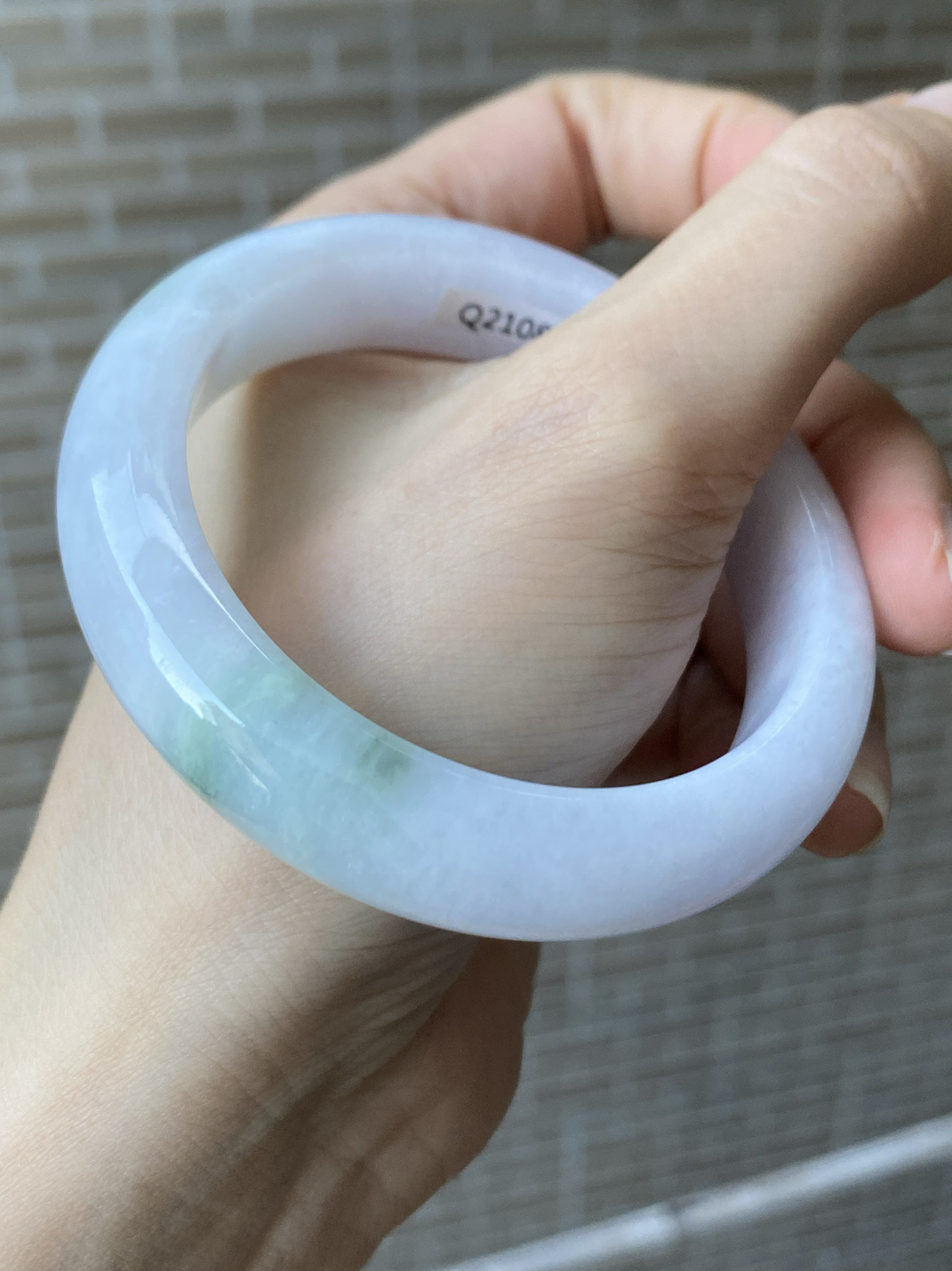 玉萌色天然翡翠手镯女款53小圈冰糯种飘绿翡翠福镯正品带证书