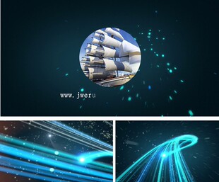 PR模版蓝色光效LOGO年会晚会开场网络科技字幕展示片头