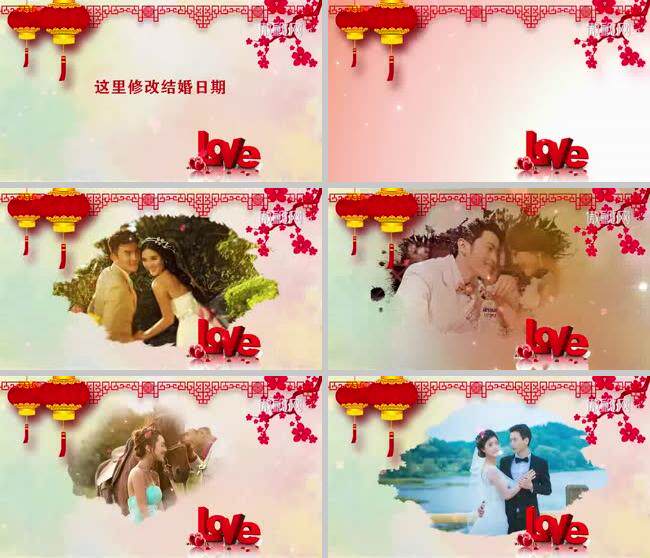 edius唯美婚礼相册婚庆led大屏电子相册爱情印记甜蜜回记模版ed片