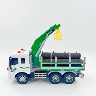 木材运输车夹木车文艺车玩儿童惯性声光塑胶益智吊机工程车玩具