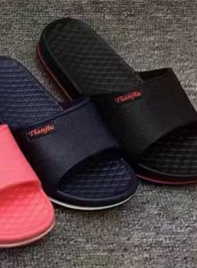 新款黑色防滑男一字拖Men's Slipper