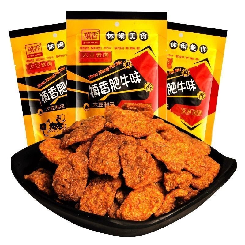 禛香香菇肥牛零食素牛肉袋装80后怀旧休闲辣条食品大豆制品素食