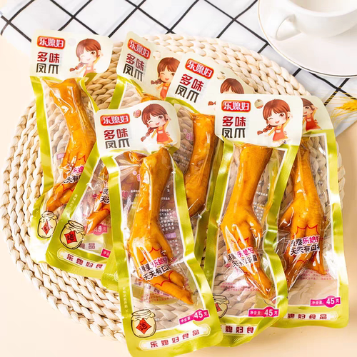 乐媳妇多味凤爪多味鸡爪鸡脚卤味微辣休闲零食小吃真空包装45克