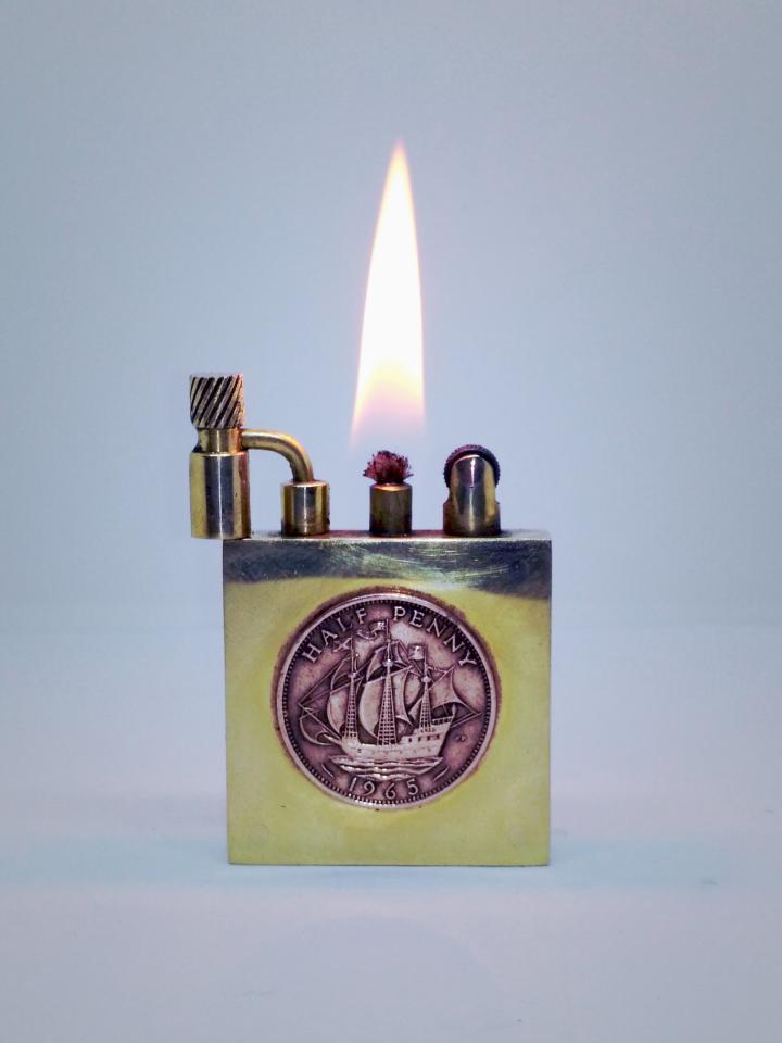 乌克兰代购lighter◇手作复古1965年蒸汽朋克黄铜方形汽油打火机
