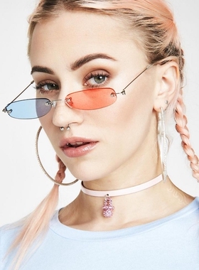 美国代购双色调无框架太阳镜