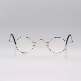 土耳其代购Glasses㊣ 古着收藏90年代彩色微型圆形眼镜框眼镜架