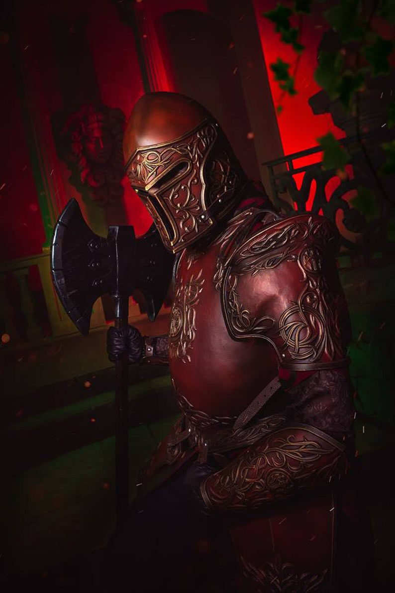 乌克兰代购Warrior◇手作复古战士骑士盔甲胸甲护腕护腿头盔套装